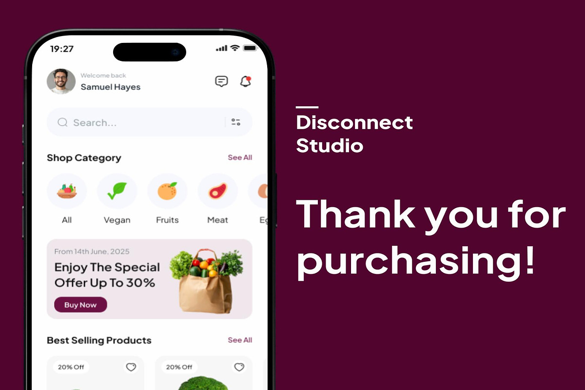 Freshmart Ecommerce GroceryMobileApp, an UI Kit Template by Creative Perspective (Photo 6 of 6)