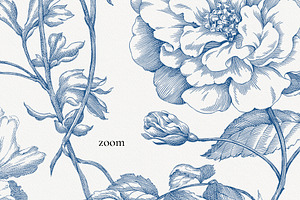 Toile Blue Floral Patterns