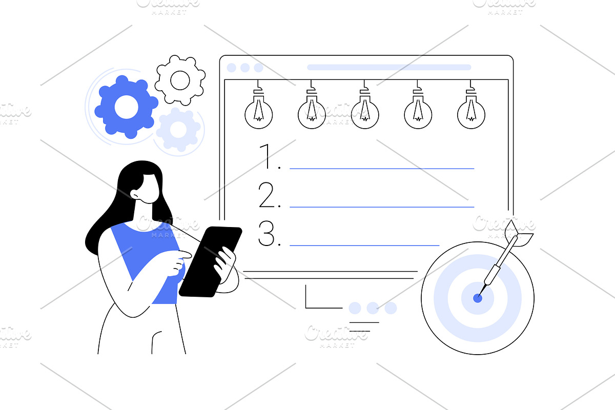 SMART goal setting isolated cartoon, an Education Illustration by Visual Generation