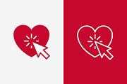Heart Click Icon Logo Online Romance, a Branding & Logo Template by Signatoro (Thumbnail 1 of 3)