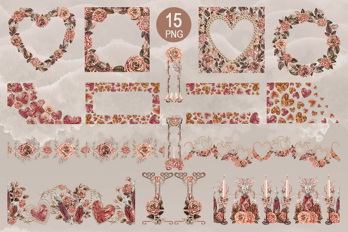 Love&Rose botany vintage watercolor, a Decorative Illustration by EL_SUHOVA (Photo 9 of 13)