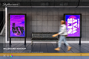 Billboard in Subway Station Mockup, an Advertising Mockup by skybluecreative (Thumbnail 1 of 2)