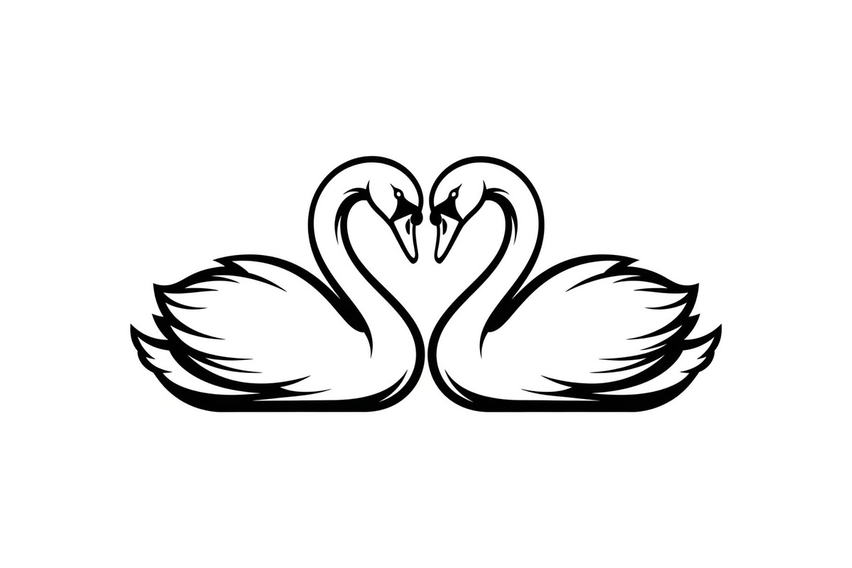Swan Love Silhouette SVG Bundle, an Illustration by Designs_River (Photo 7 of 31)