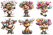 Funny Valentine Reindeer Clipart, an Illustration by Daily.Designs (Thumbnail 4 of 8)