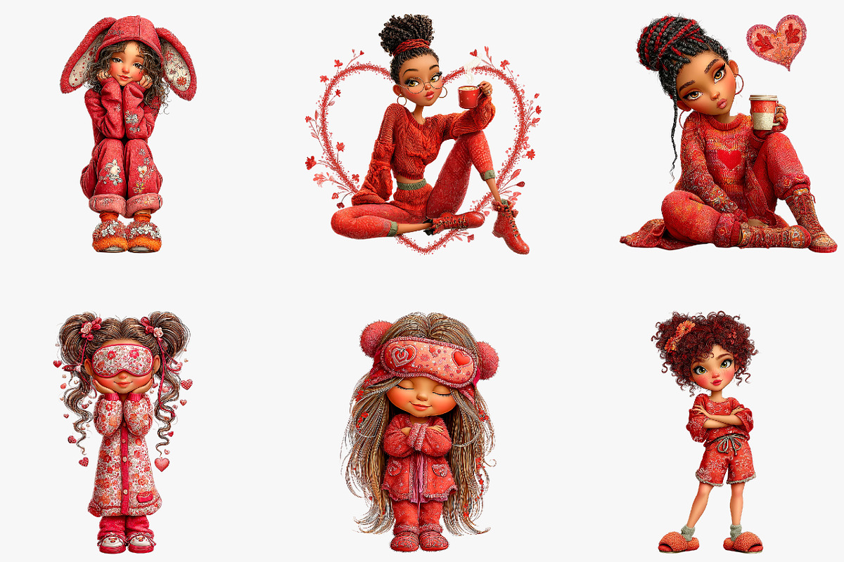 Valentine Cute Girl Clipart Png, an Illustration by CreationArt (Photo 3 of 5)