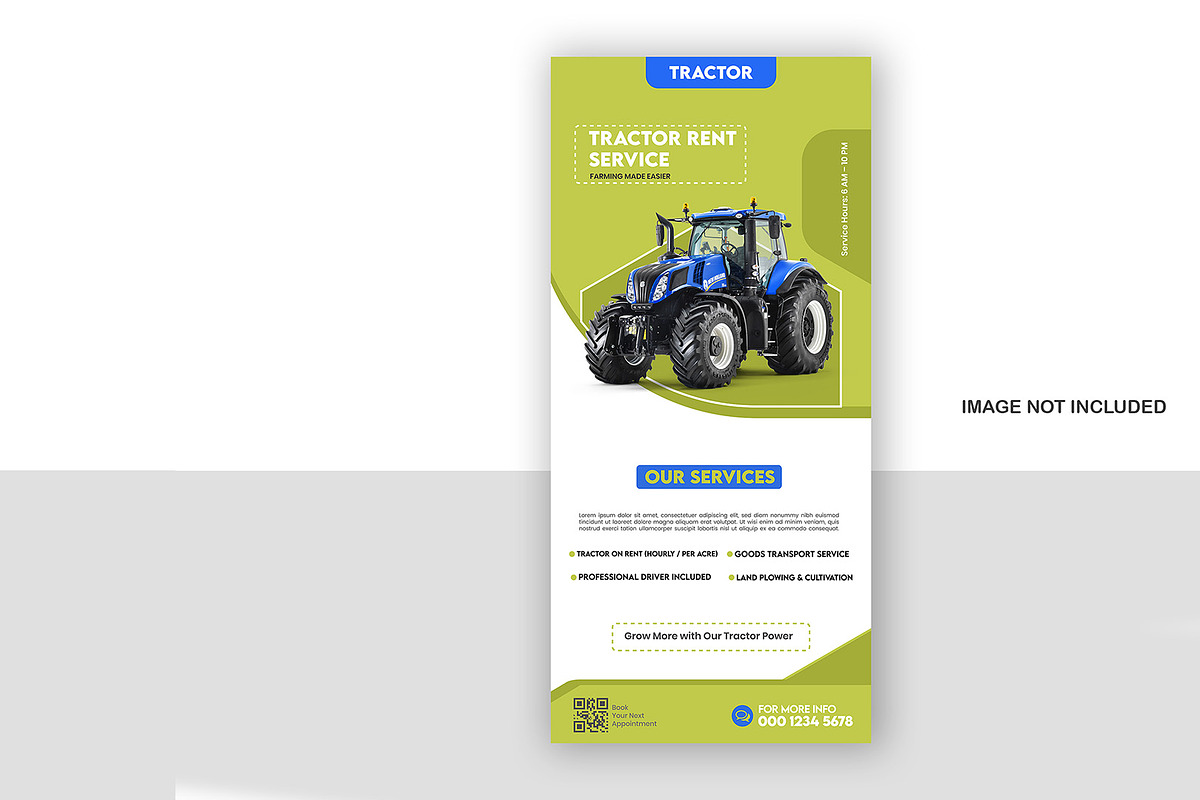 Tractor Rent roll up banner template