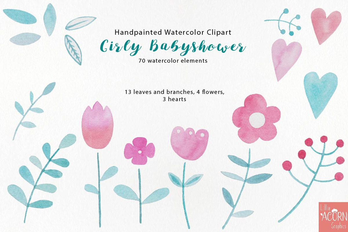Girly Babyshower graphics pack, an Illustration by LittleAcornGraphics (Photo 13 of 13)