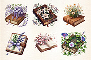 Flower Book Clipart Bundle,, an Illustration by DreamArtGraphic (Thumbnail 4 of 5)