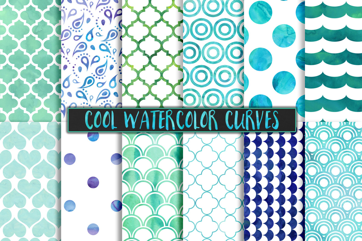 Cool Watercolor Pattern Backgrounds, a Pattern Graphic by Paper Element (Photo 1 of 5)