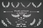 Chalkboard laurels,arrows,hearts, an Illustration by SmartDesign (Thumbnail 1 of 2)
