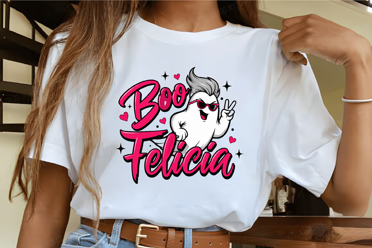 Boo Felicia Funny Ghost SVG, an Illustration by CrexoraLab (Photo 3 of 4)