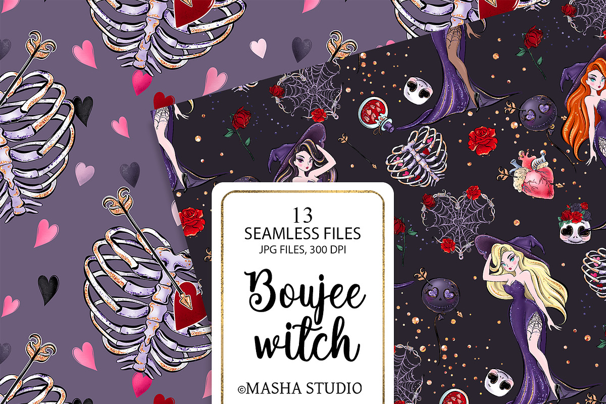 Boujee Witch Seamless Digital Papers, a Graphic by Masha  Studio (Photo 6 of 7)