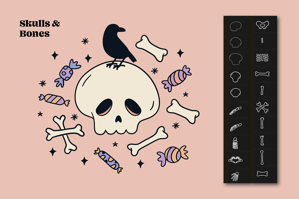 Retro Groovy Halloween Pack, a Brush Add-On by Pencil Twist (Photo 6 of 10)