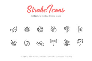 50 Natural&Life Outline Stroke Icons