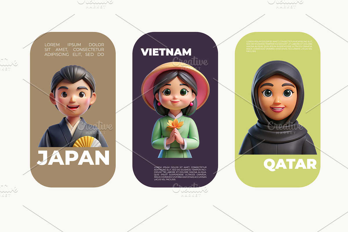 150 Animoji-Style Avatars: Asian, a Characters & Person 3D Model by Dimas Rizki Pratama (Photo 3 of 5)