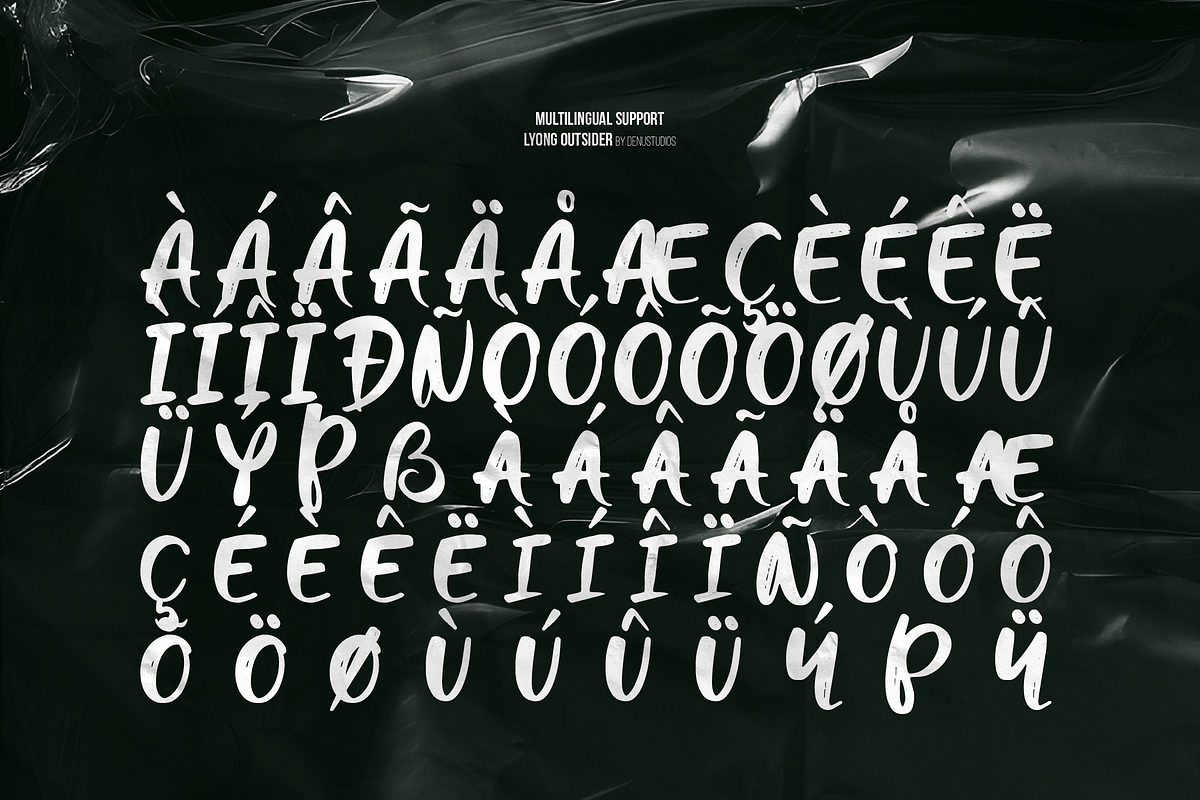 Lyong Outsider | Hand Drawn Brush, a Handwritten Font by Denustudios (Photo 12 of 13)