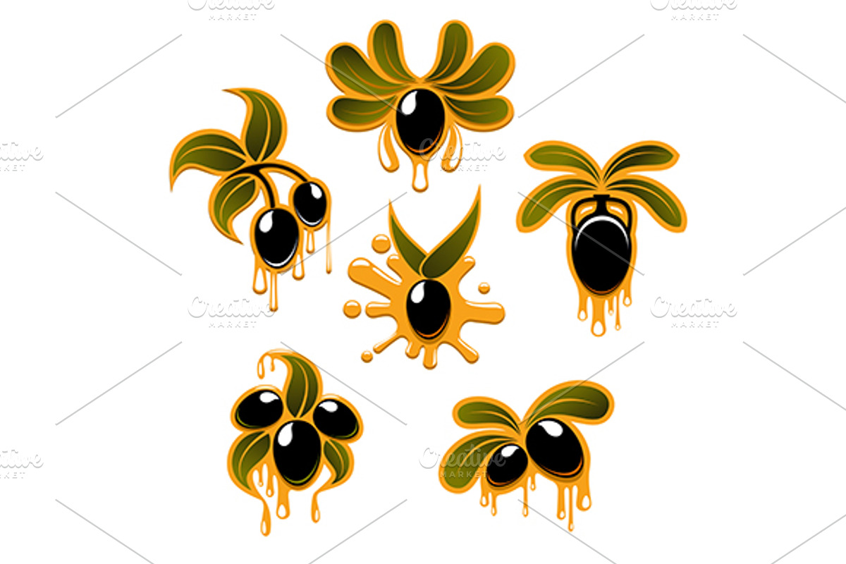 Olive tree branches with black fruit, a Background Graphic by Vector Tradition