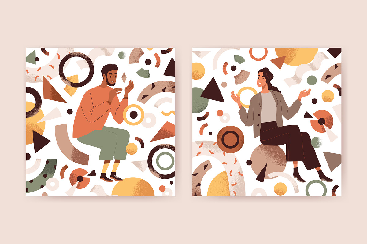 People with abstract shapes cards, a Person Illustration by Good Studio (Photo 2 of 4)