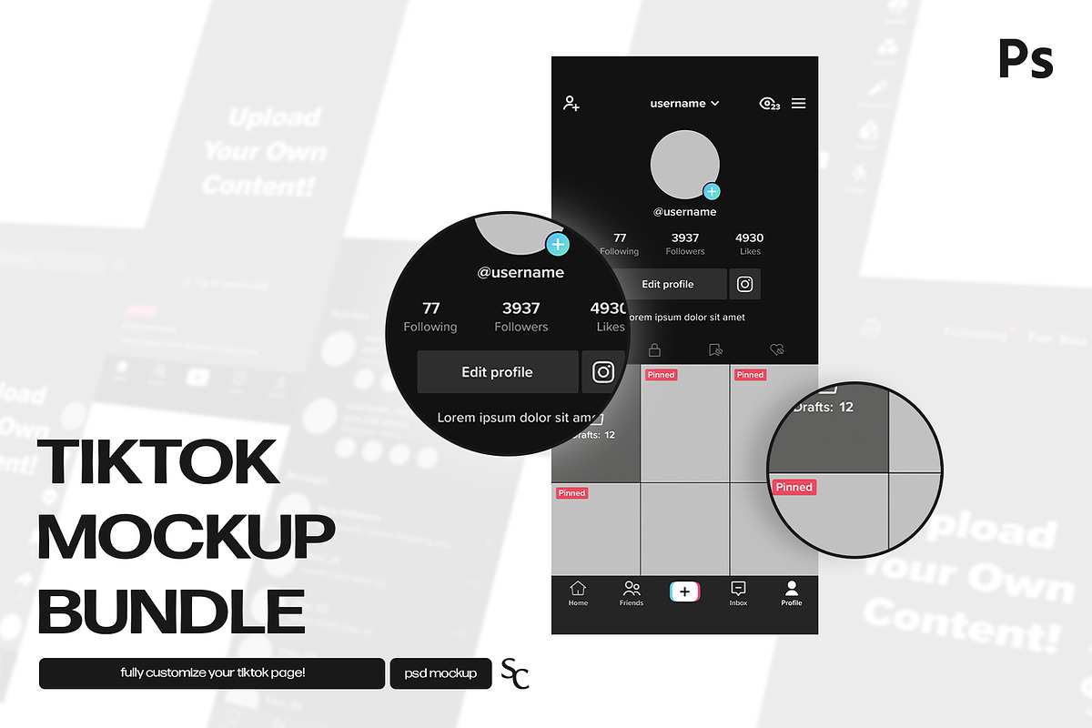 Tiktok Mockup Bundle | PSD, a Social Media Template by sophiesconcepts (Photo 1 of 2)