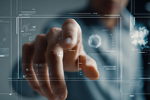 Man using digital display, a Photo by Beautiful things