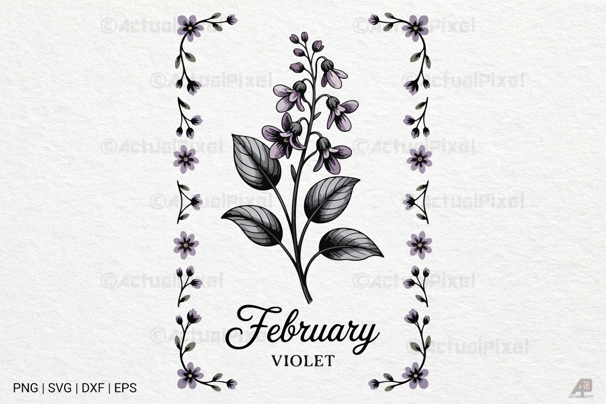 Birth Month Flowers SVG PNG Bundle, an Illustration by Actual Pixel (Photo 5 of 24)