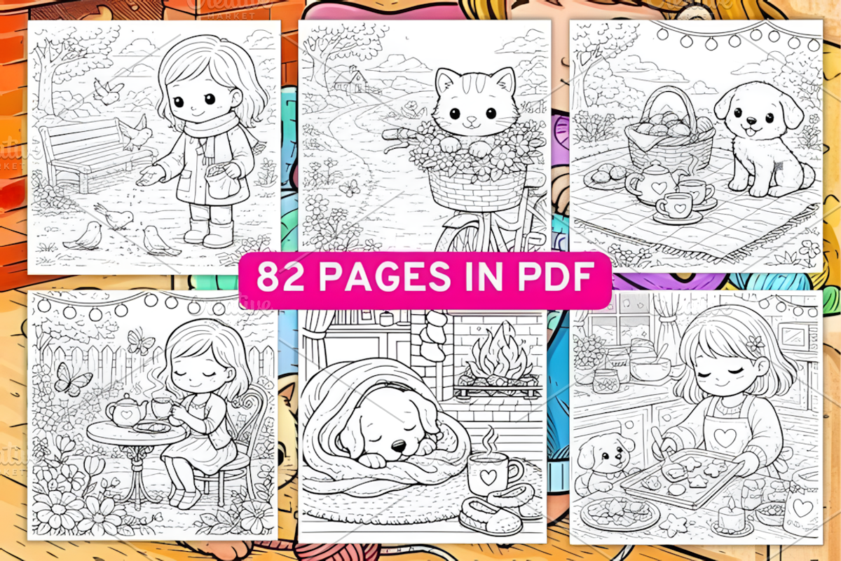 Cozy Hygge Moment Coloring Book, a Decorative Illustration by Ink Gallery (Photo 2 of 3)