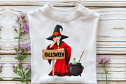 Halloween Cauldron Witch PNG, an Illustration by Craft Nest (Thumbnail 3 of 6)