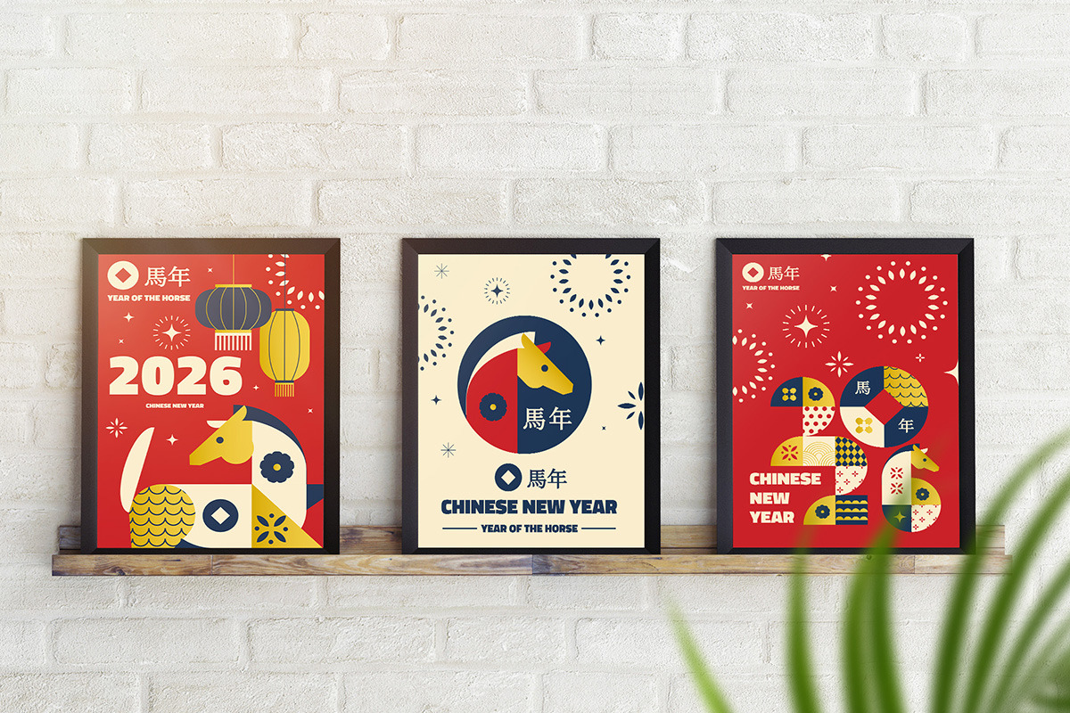 Chinese New Year 2026 Greeting Cards, a Seasonal Illustration by Creative Graphics (Photo 6 of 10)