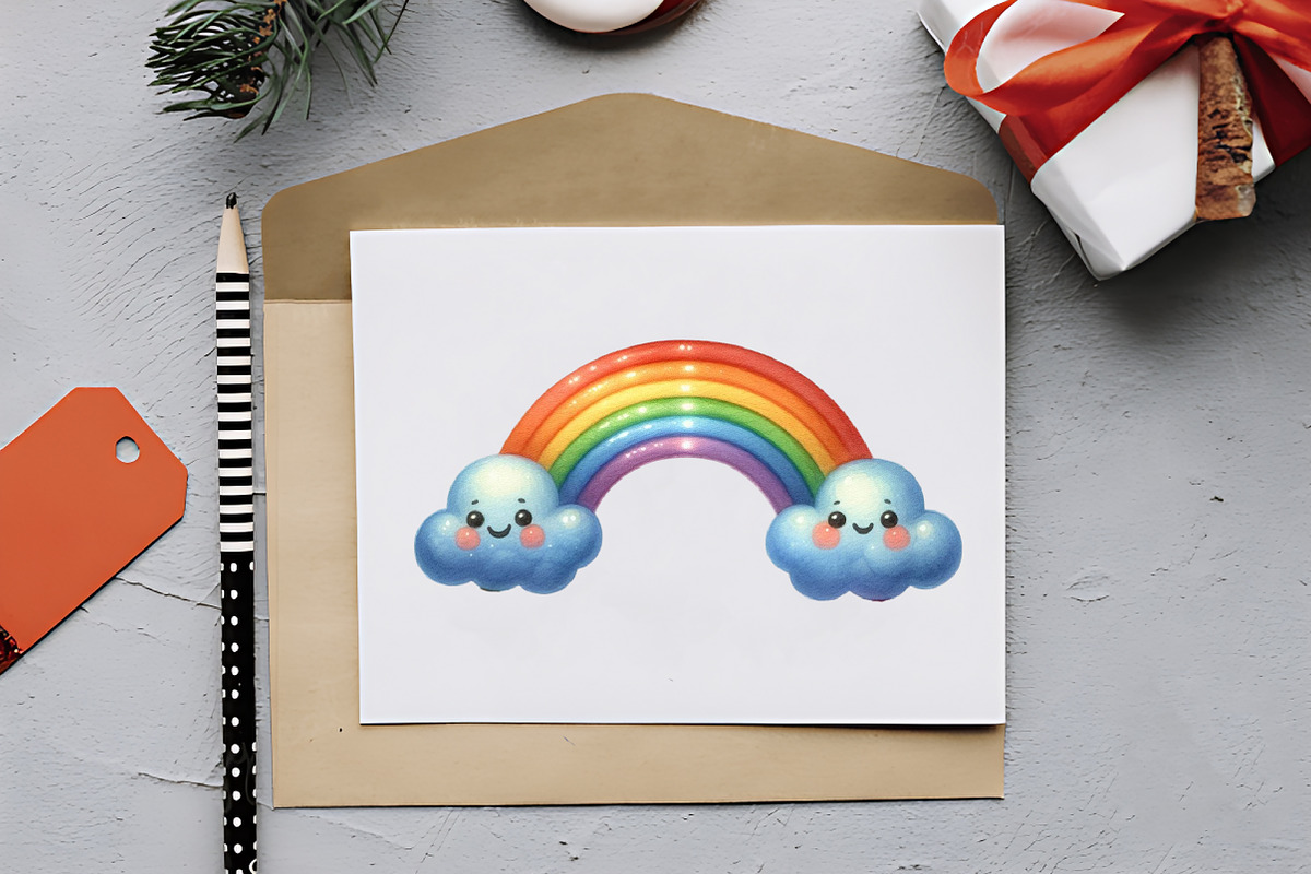 Smiling Rainbow Digital Sticker, an Illustration by RobertsArt (Photo 2 of 7)