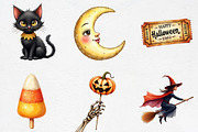 Vintage Glitter Halloween Clipart, an Illustration by CrexoraLab (Thumbnail 2 of 5)