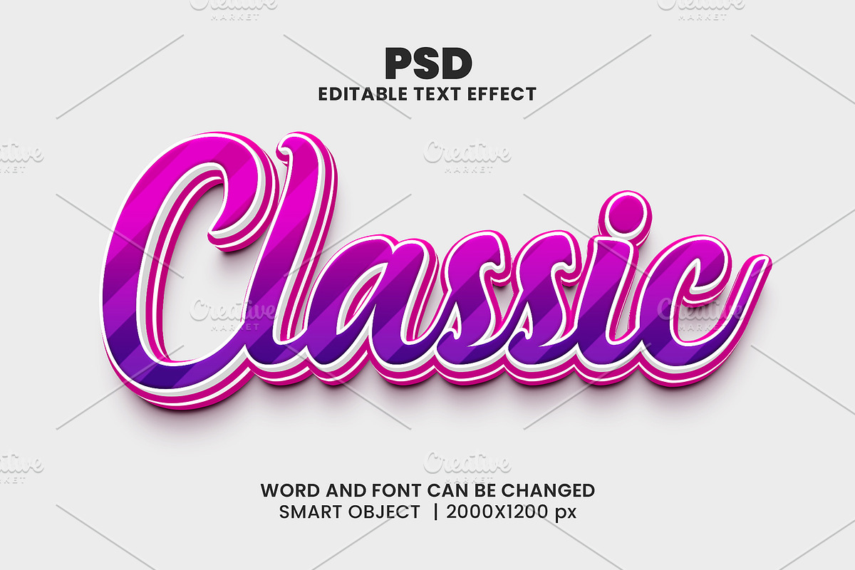 Classic 3D Text Effect font style, a Layer Style Add-On by bdrobin (Photo 1 of 2)