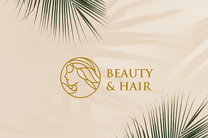 beauty and hair logo feminine