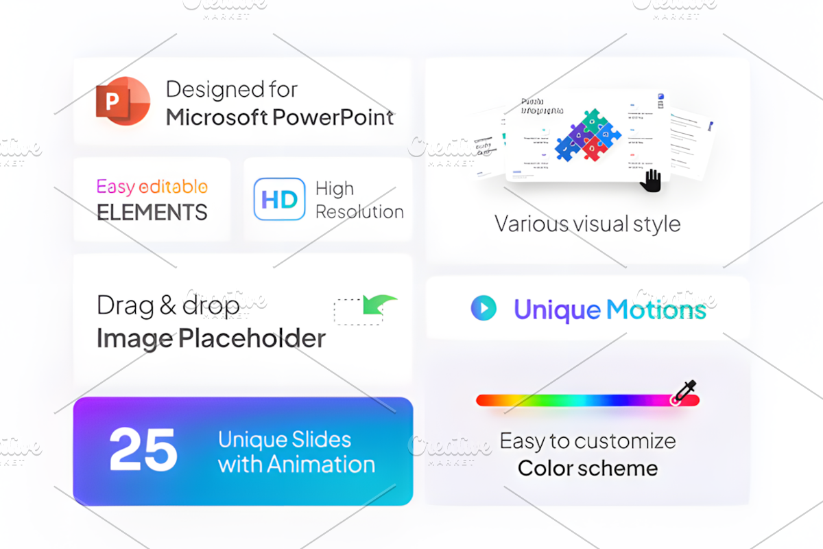 Puzzle Infographic PowerPoint Templa, a Presentation Template by Ink Gallery (Photo 2 of 3)