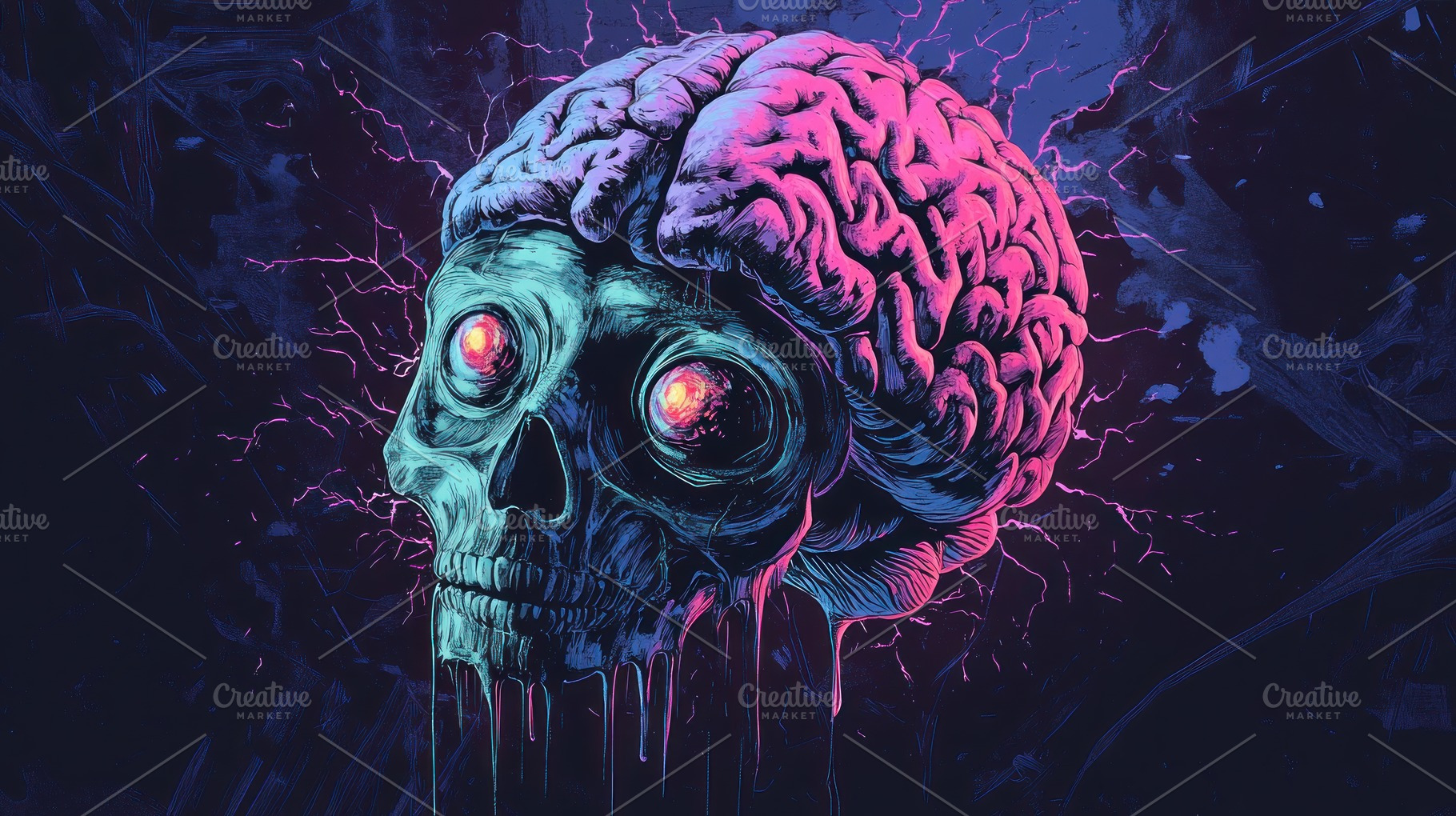 the brain with eyes is hanging in the air, a Photo by Pictures for you!!!!!!!!!