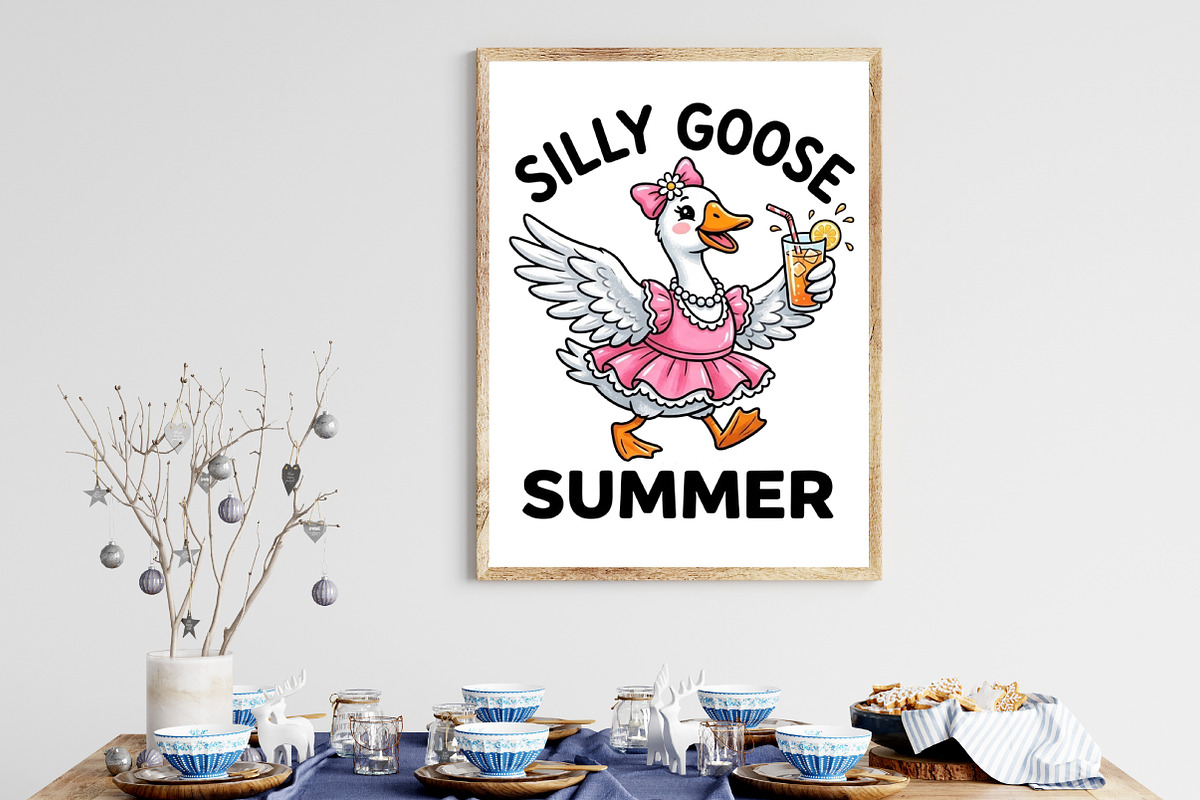 Funny Silly Goose Summer PNG, a Healthcare Illustration by CraftArtStudio (Photo 3 of 4)
