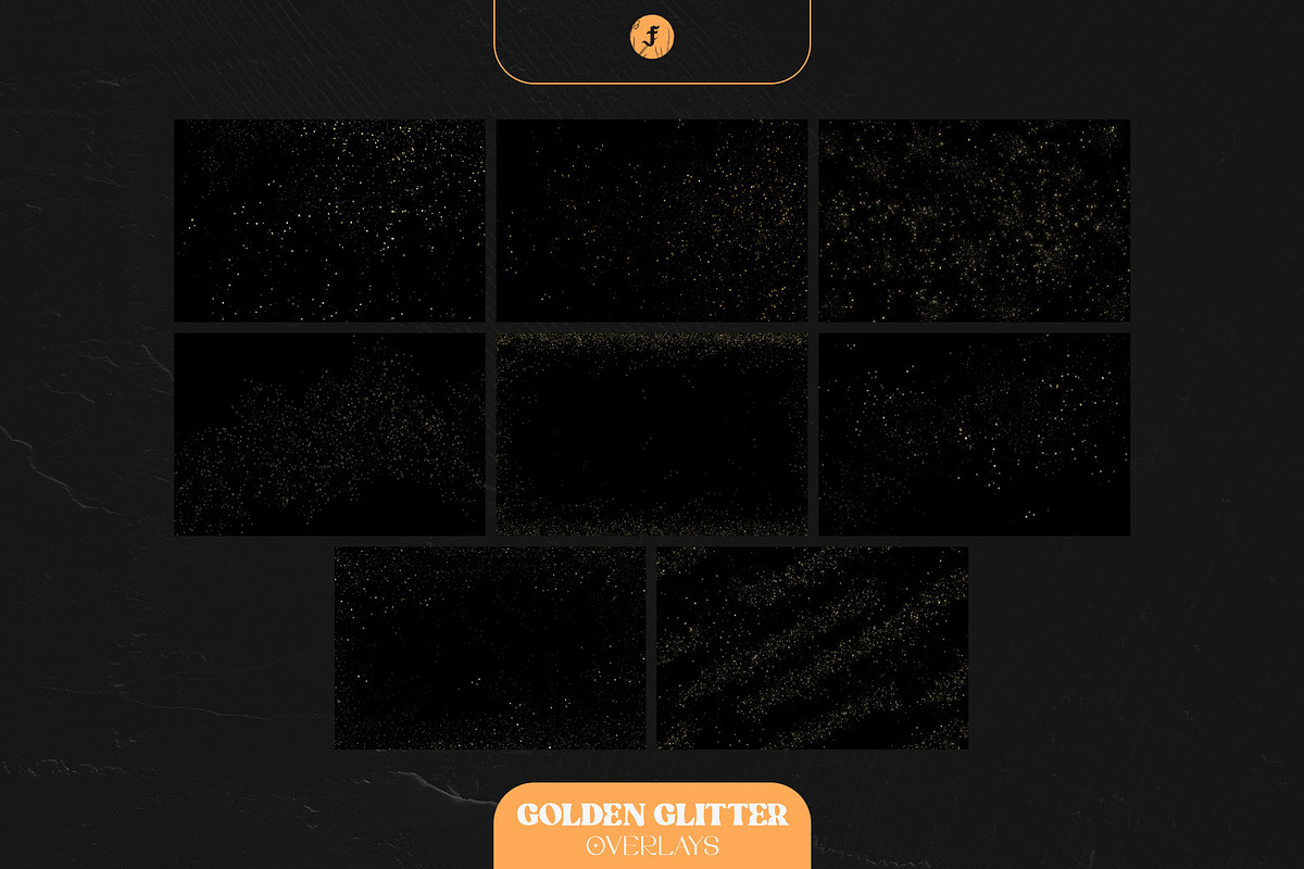 Golden Glitter Overlays, a Texture Graphic by Freezerondigital