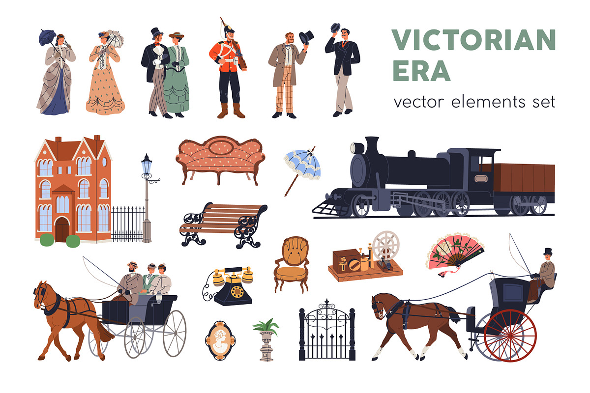 Victorian era, 18th-19th history set, a Person Illustration by Good Studio (Photo 1 of 10)