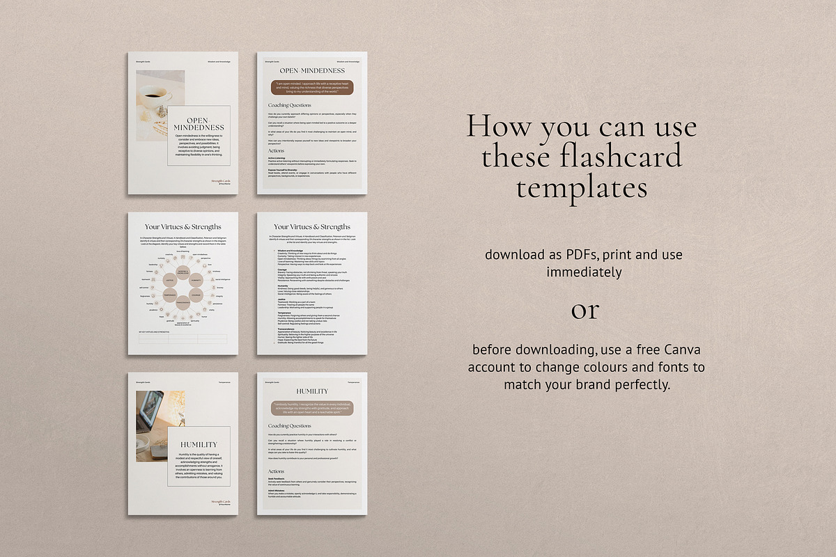 Strengths Flashcard Canva Templates, a Templates & Theme by Miri Campbell (Photo 2 of 8)