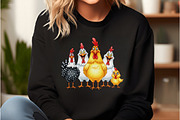 Funny Chickens Clipart PNG, an Illustration by DreamCafeArt (Thumbnail 2 of 6)