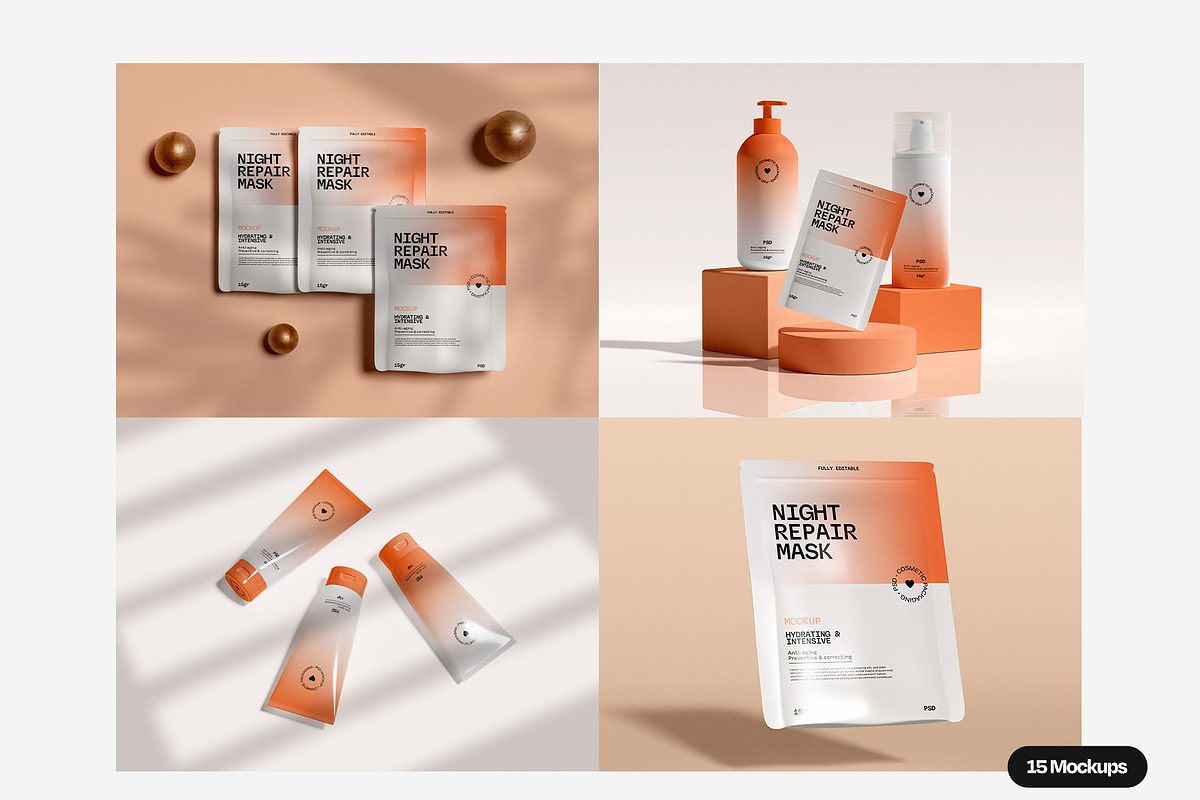 Skincare Cosmetic Box Mockup Set, a Packaging Mockup by Mego-studio (Photo 2 of 8)