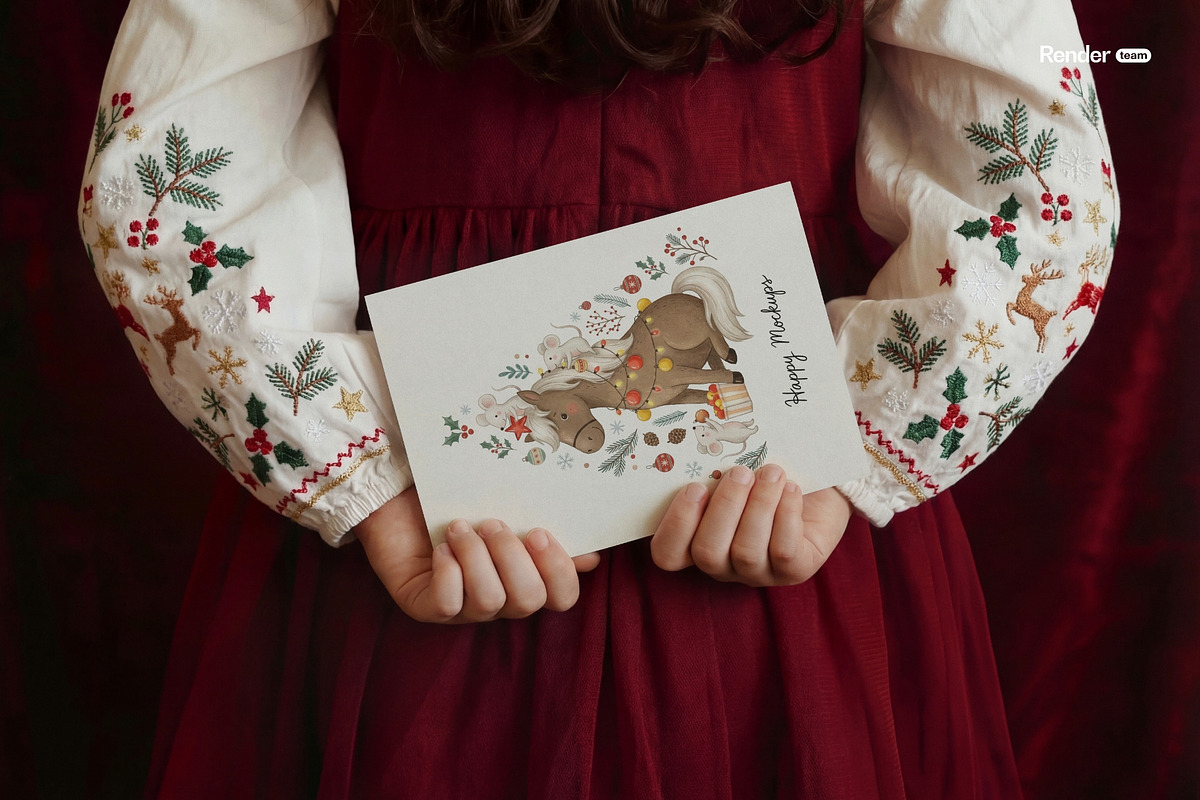 Christmas Card Mockup Set, a Product Mockup by Renderteam (Photo 5 of 16)