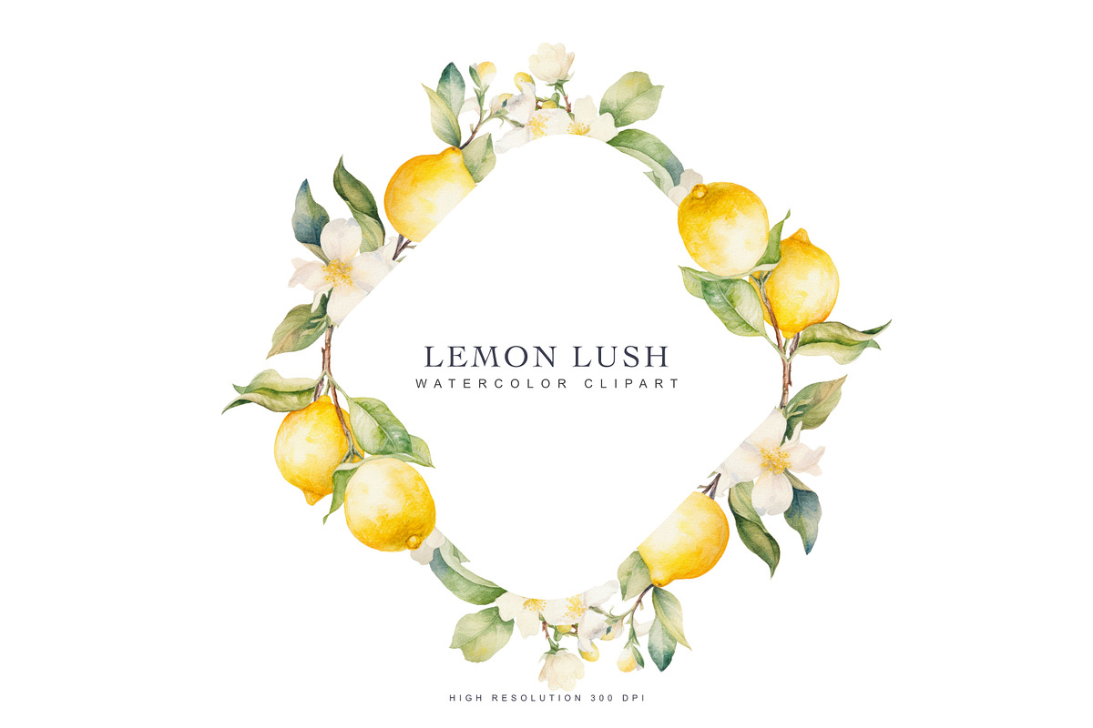 Watercolor Lemon Clipart Collection, a Graphic by Patishop Art (Photo 5 of 10)