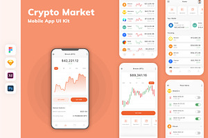 Crypto Market Mobile App UI Kit