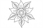 Flower Outline Art Printable Pack, an Illustration by BIPLOB EXPERT (Thumbnail 6 of 9)