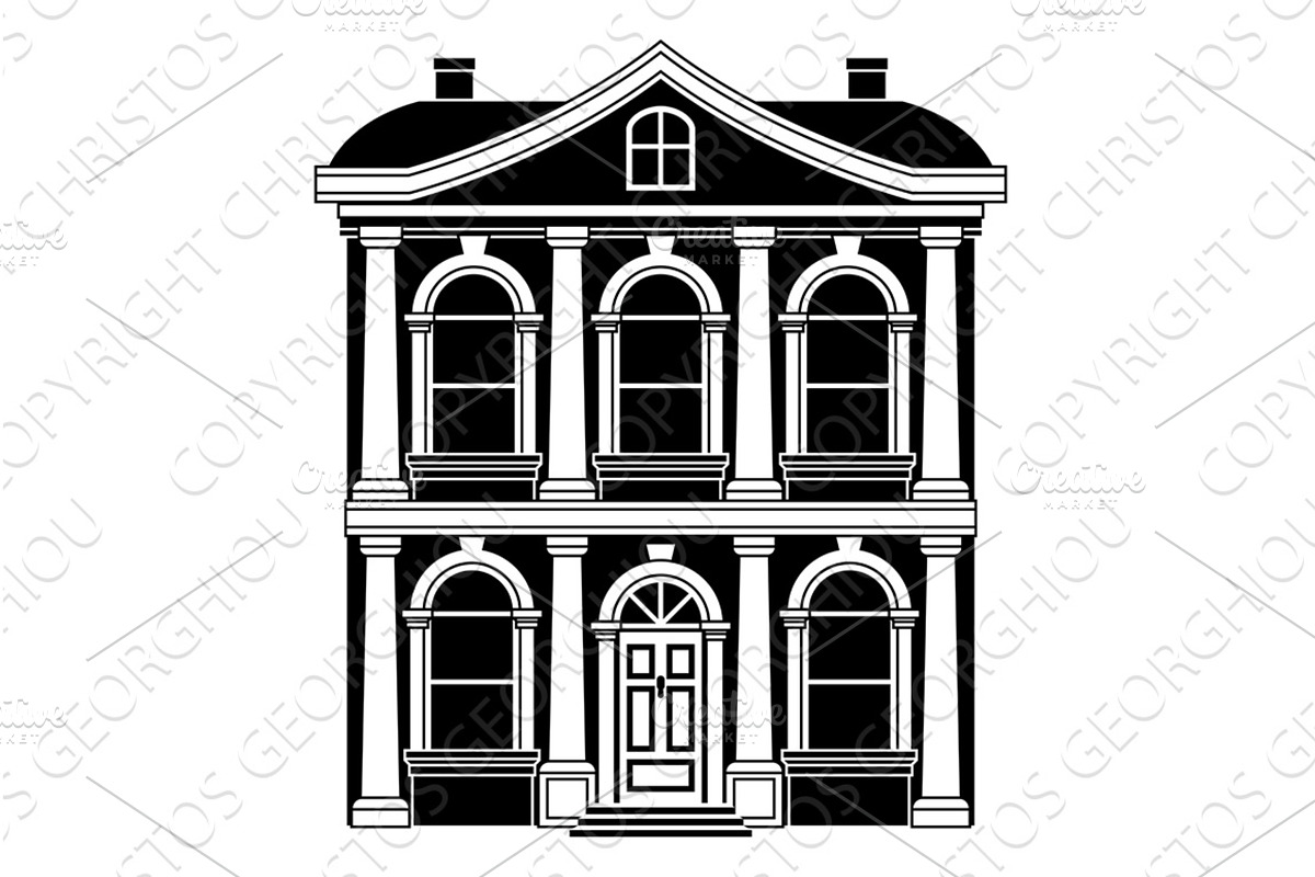 House Old Building Silhouette, an Object Illustration by Christos Georghiou