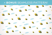Happy bees baby design kit, a Decorative Illustration by Insalata Illustrata (Thumbnail 6 of 7)