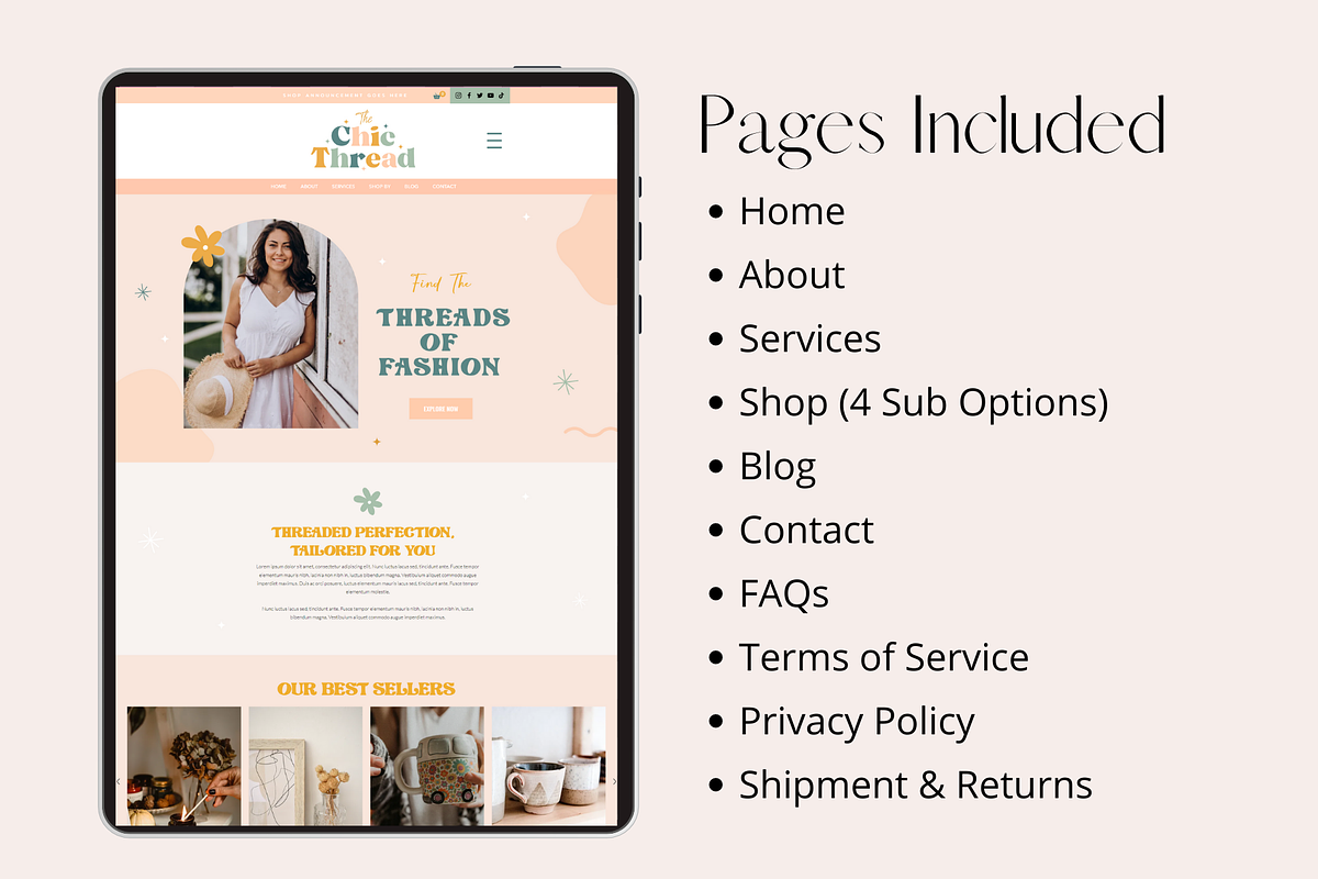 Boho Wix Website Store Template, a Wix Template by AdvertFox (Photo 5 of 9)