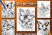 Butterfly Coloring Book for Adults, an Animal Illustration by Design Home (Thumbnail 3 of 7)