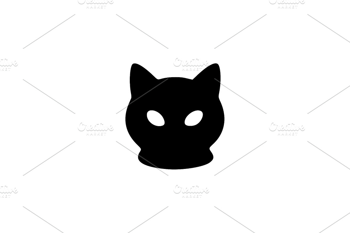 Black Cat Head Vector, an Animal Illustration by Vectorium Studio (Photo 1 of 4)