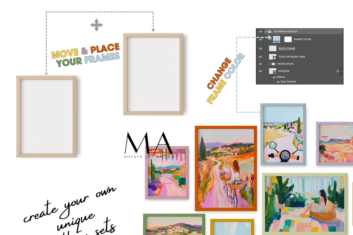 Mega Interior Frame Mockup Pack, a Household Mockup by Mockup Art Atelier (Photo 57 of 60)